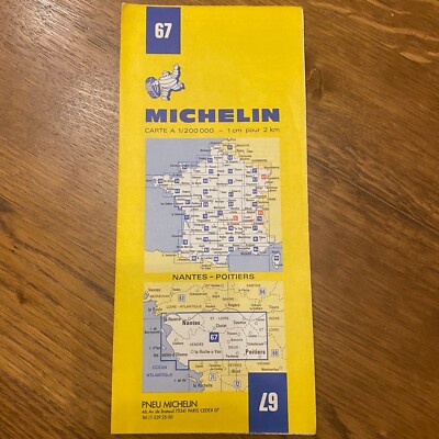 Carte MICHELIN 67   NANTES - POITIERS 1985 - Edition 20 - Französische Karte