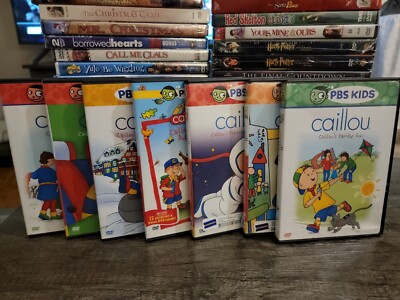 8x Movies - Caillou (PBS KIDS) 7 used DVD's. Great Condition. Holidays, Hero, 