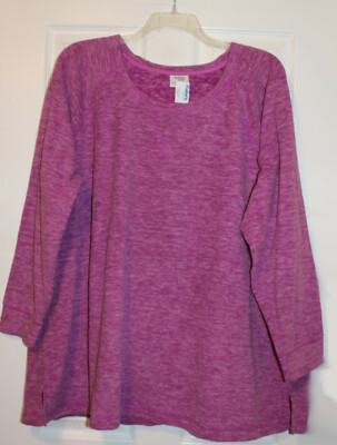 Danskin Womens Plus 5X Pink Marled Sweatshirt Top New