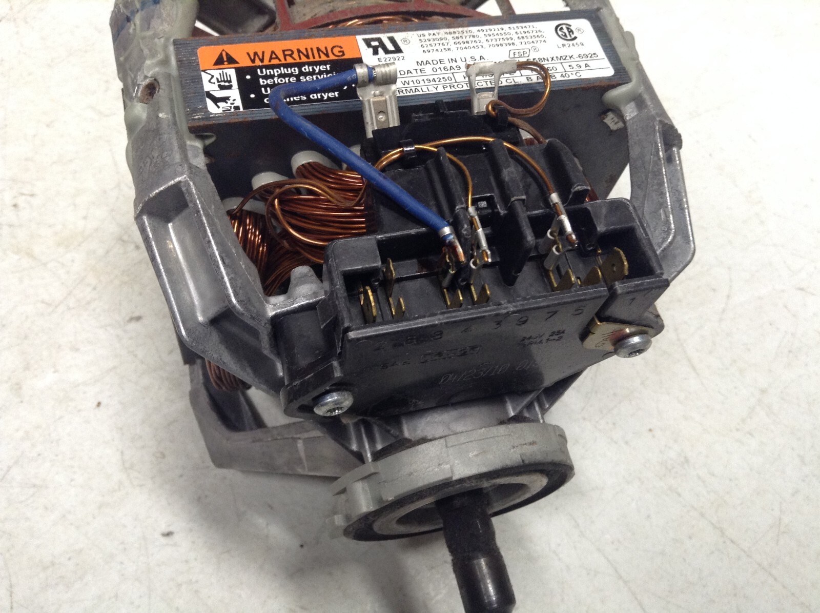 Maytag Admiral Whirlpool Dryer Motor Part W10194250 eBay