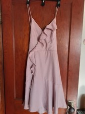 Lulus Spaghetti Strap Faux Wrap Flowy Lavender Midi Dress Small Tie Back