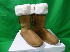 SO Regina Tan Girls Youth Memory Foam Boots With Zipper Size: 1 Med