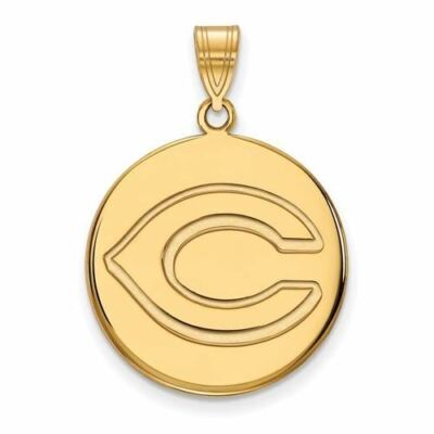 Sterling Silber vergoldet MLB Cincinnati Reds große Scheibe Anhänger