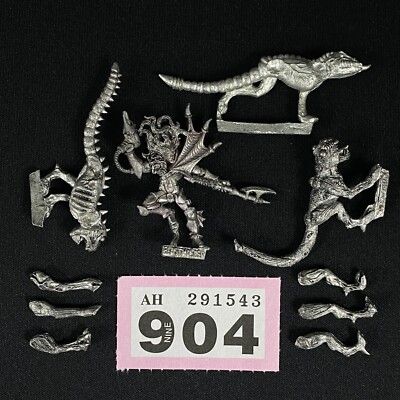 1 DRUKHARI BEASTMASTER MIT 3 WARP BEASTS DARK ELDAR METAL WARHAMMER 40K 40.000