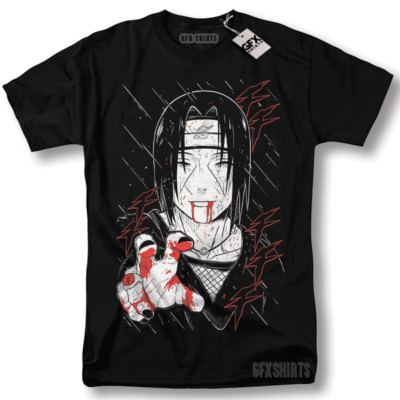 Naruto Itachi Uchiha Shirt Rasengan Jiraiya Anime Manga Strip Graphic T-Shirt