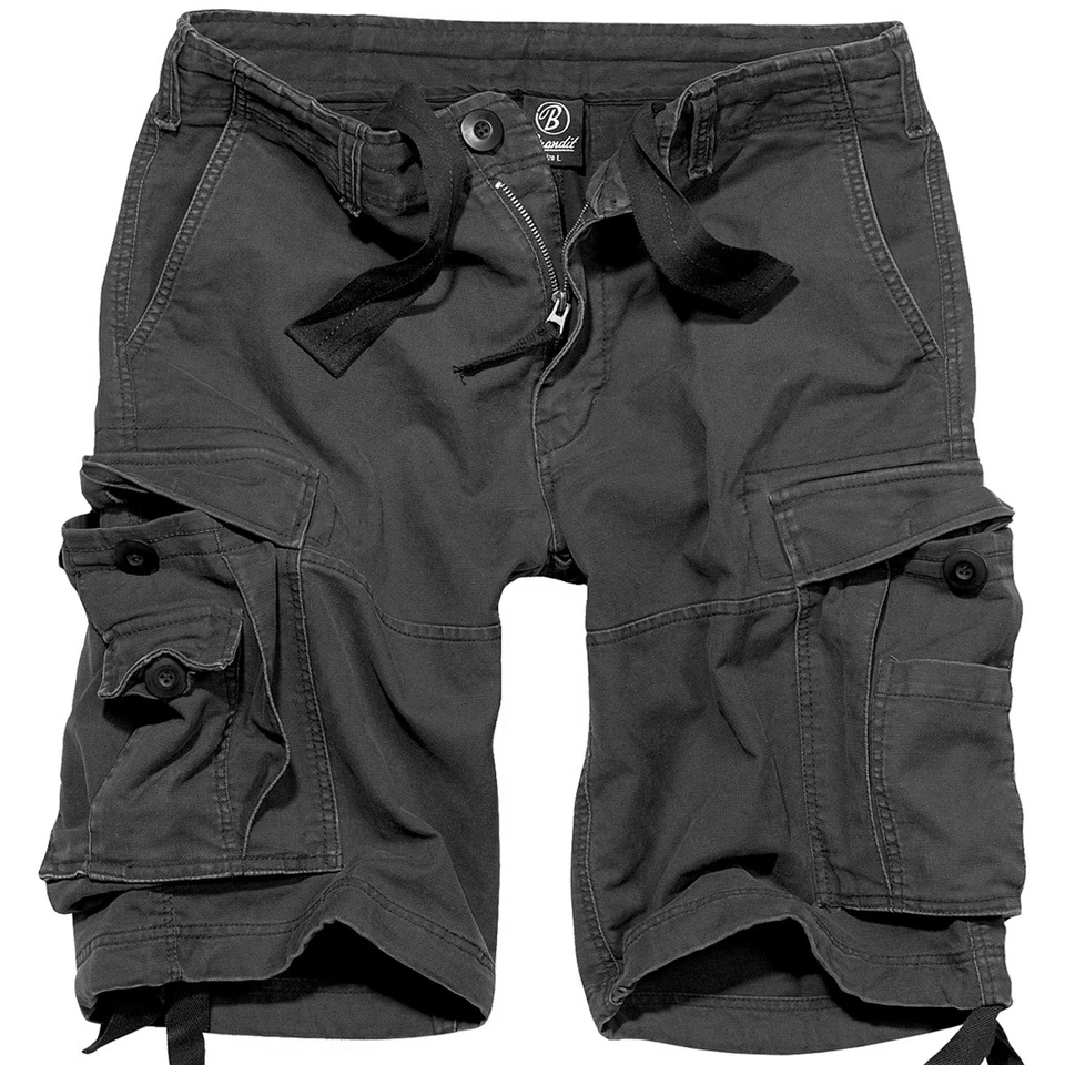 Brandit Vintage Classic Combat Hommes Cargaison Short Camping Armée Coton Noir - Photo 1/1