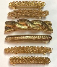 Women Metal Barrette Hair Clip Art Deco Loop Coil Chain Weave New Made in France