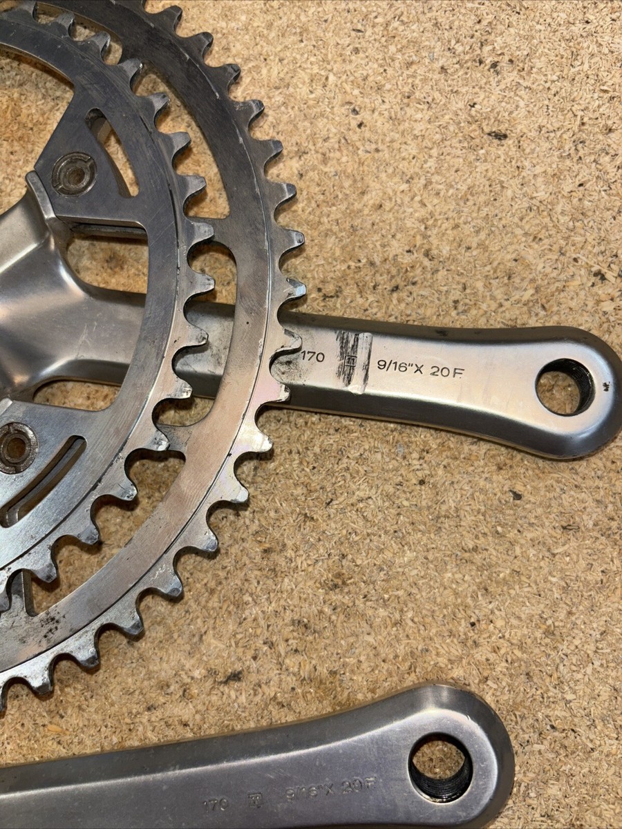 Pédalier Campagnolo Victory Triomphe - 170mm Double Plateau 52/40T - Vintage Argent