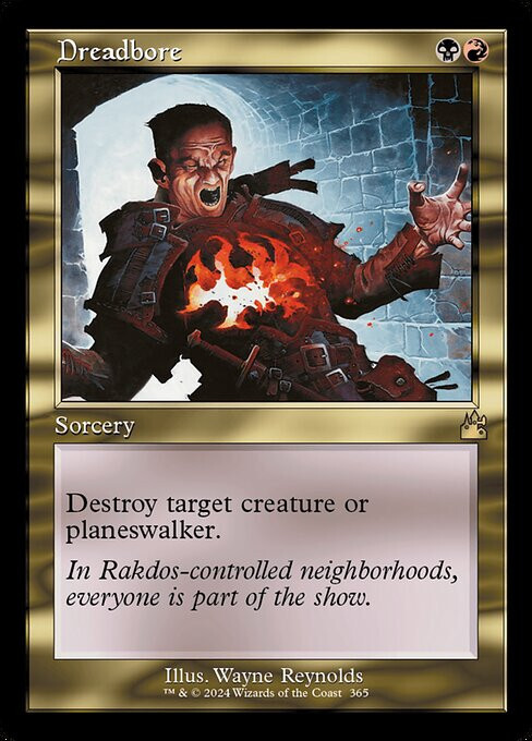 NM Retro Dreadbore, MTG, Ravnica Remastered, Magic the Gathering, 365