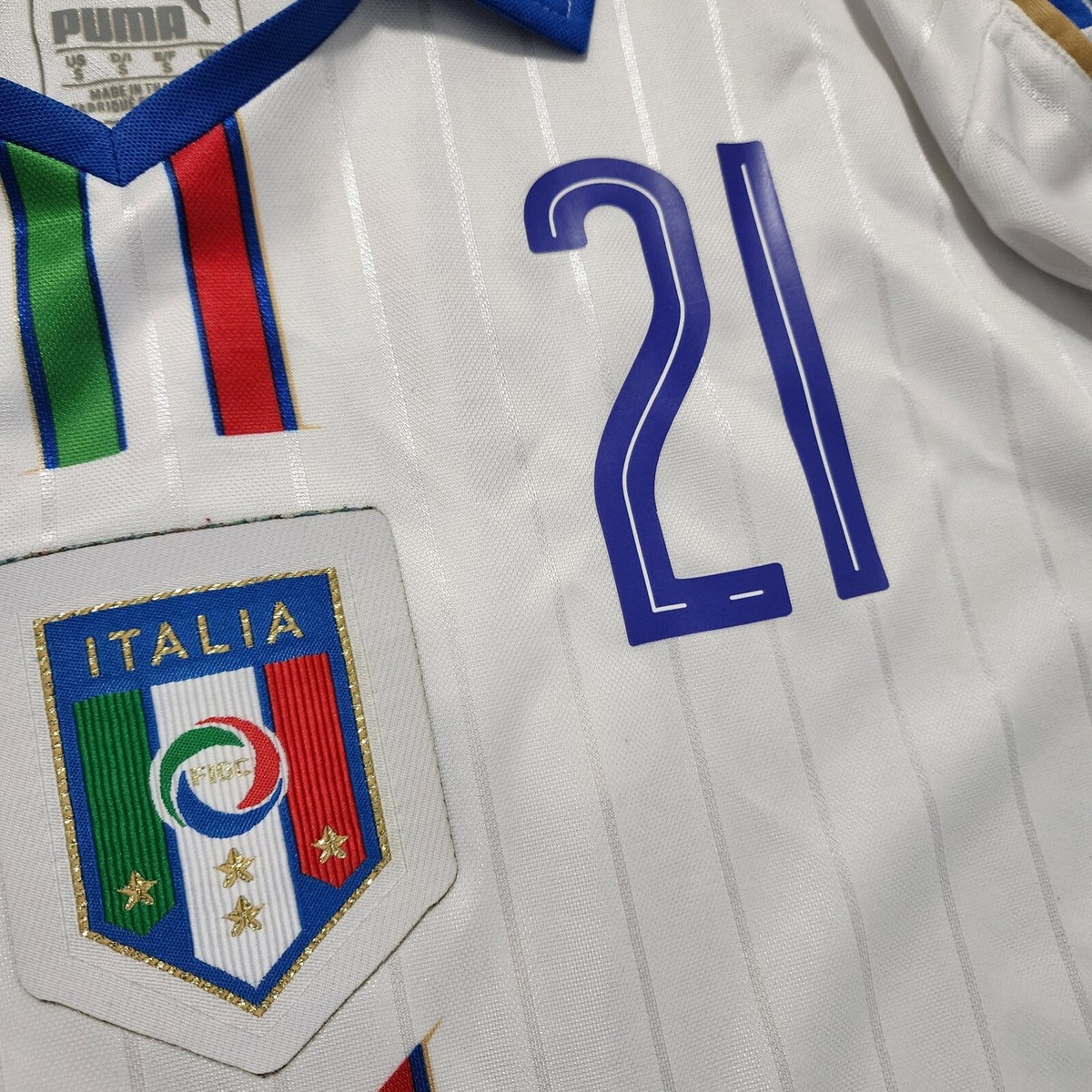 2016 Puma Italy Away Soccer Jersey Andrea Pirlo Men S UEFA Euro