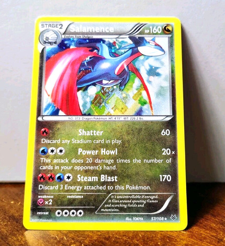 POKEMON SALAMENCE 57/108 COSMOS HOLO RARE ROARING SKIES MP