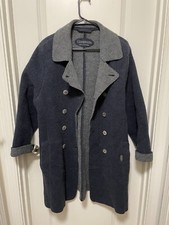 Women's Vintage Giesswein Coat Blue And Grey Size 38