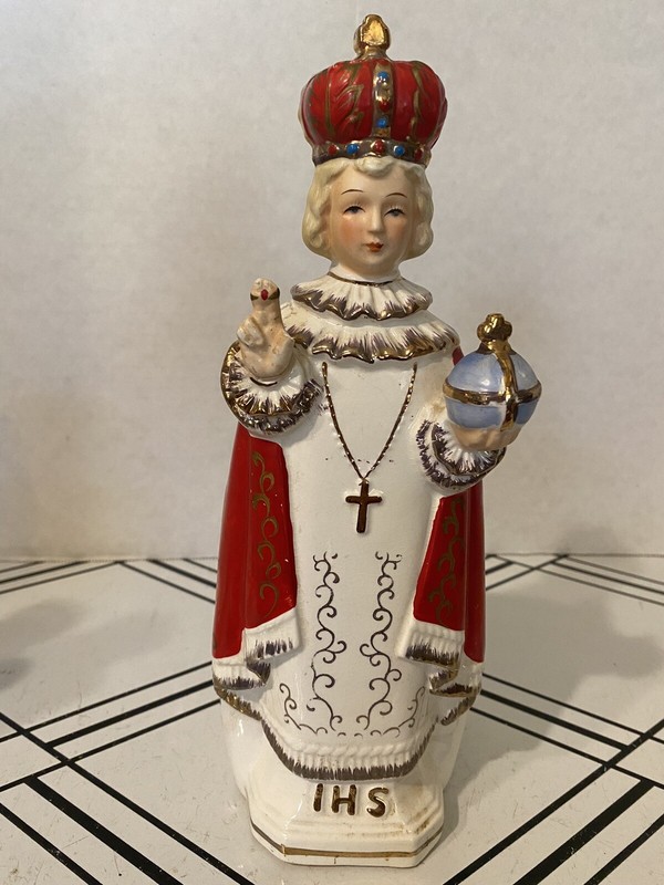 Religious Planter - IHS Catholic Holy Child Infant PLANTER - Napcoware Japan