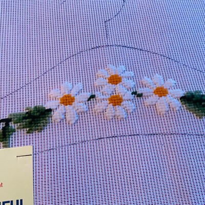 Scovil Beautiful Hang UpsNeedlepoint Canvas Unit of 1  White Daisies  Floral New