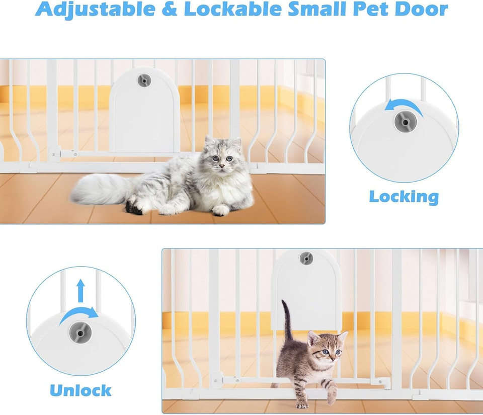 Babys Gate for Stairs with Cat Door Baby Gate with Pet Door Auto