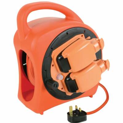 Link2home 75' Contractor-Grade Extension Cord Reel w/4 Outlet