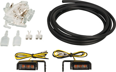 Motorrad Cube-Style mini LED Blinker getönt e-geprüft mit Edelstahlhalter