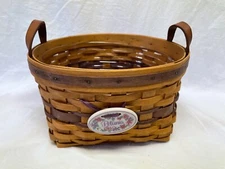 LONGABERGER PETUNIA BASKET - 1997 - WITH TIE-ON & PROTECTOR