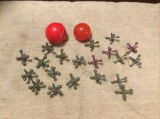 Vintage Double Jacks Sets W/Sponge Rubber  Rubber Ball
