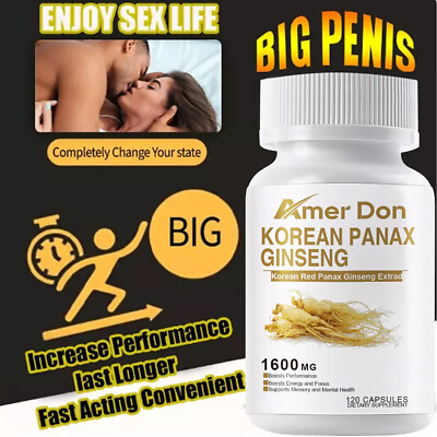 Korean Red Panax Ginseng 1600mg - 120 Caps - High Strength