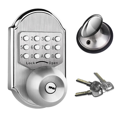 Mechanical Door Lock Deadbolt Entry Door Knob Keypad Digital Combination and key