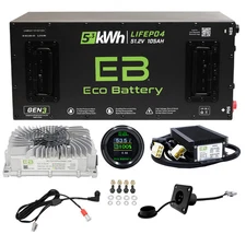 Eco Battery 51V 105aH Lithium Golf Cart Battery Kit EZGO TXT10 Year Gen 3