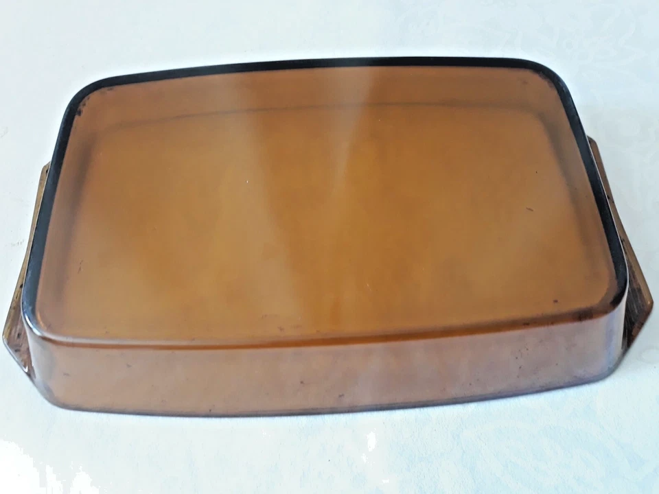 Plat à four rectangulaire Arcopal verre à feu brun fumé 31 x 17 - Photo 3/3