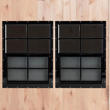 18" X 27" Black Shed Windows 2 Pack,Small Windows with Tempered Glass - Flush Mo