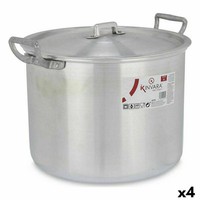 Kochtopf Mit Deckel Silberfarben Aluminium 35,5 X 24 X 28 Cm 4 StüCk