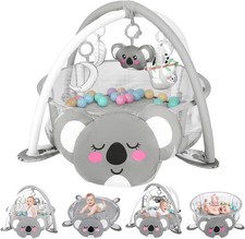 4-in-1 Baby Play Mat Baby Gym,Tummy Time Mat for Floor Activity Gym Ball Pit In