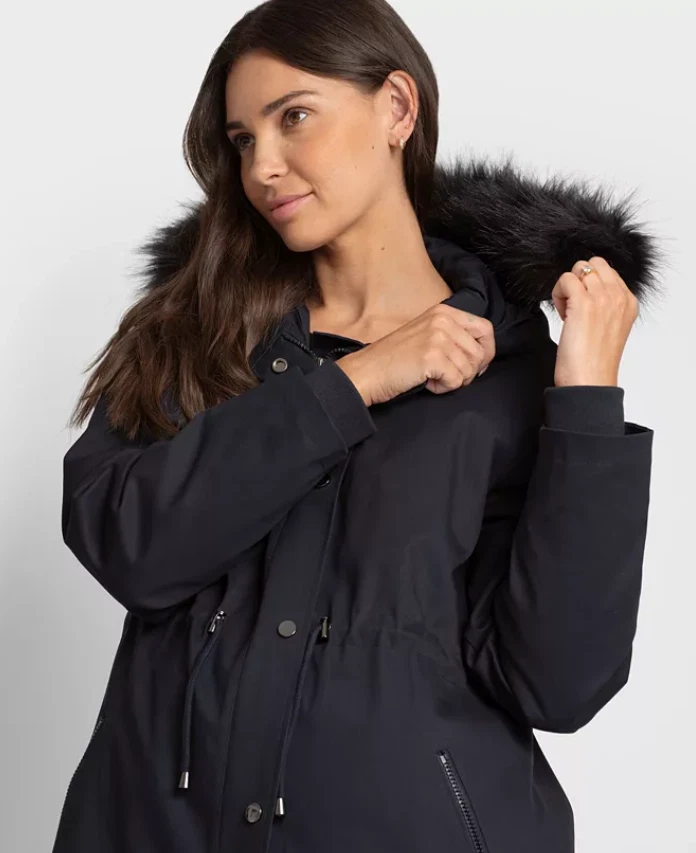 Chaqueta Parka Seraphine Mujer Maternidad Forrada Azul Marino - Talla 6 - Minorista $495 Foto 4 de 4