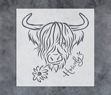 GSS Designs Highland Cow Stencils 12x12Inch Heifer Highland Cow 12" x 12"