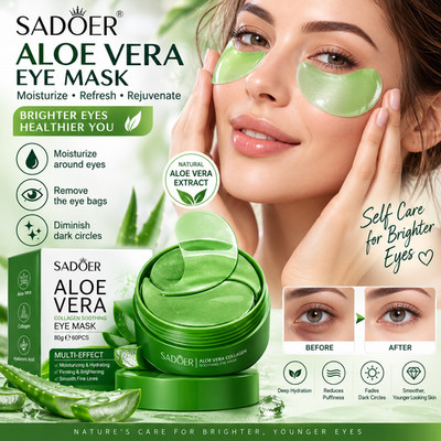 60pcs Aloe Vera Collagen Under Eye Patches Hydrating Eye Mask Skin Care Pads