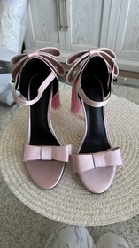 Agent Provocateur Style No Brand Pink Satin Handcrafted Bow High Heel Sandals 37