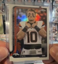 2025 Topps Chrome Bo Nix White Image Variation Refractor /30 ! SSP RARE Broncos