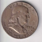 1959-D FRANKLIN HALF-DOLLAR .50¢ DENVER MINT 90% SILVER UNITED STATES OF AMERICA