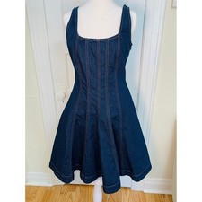Kate Spade x Target NWT Denim Fit and Flare Seamed Mini Dress Dark Wash / Size 4