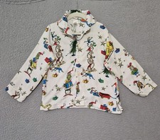 Pottery Barn Dr Seuss Grinch flannel pajamas Shirt Top kids 6
