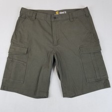 Carhartt Shorts Mens 38 Green Rugged Flex Relaxed Fit Cargo 103542 Work
