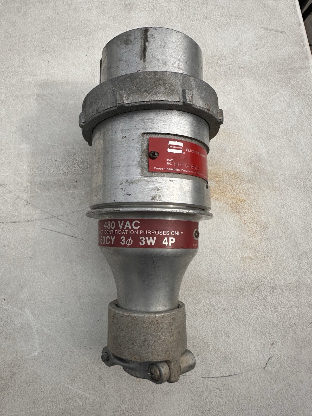 CROUSE HINDS BHP6485D PLUG FOR HAZARDOUS LOCATIONS 60A 480 VAC (HH3)