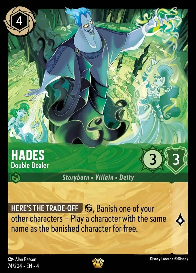 Lorcana Hades - Double Dealer - 74/204 - Legendary, Near Mint Ursula's Return