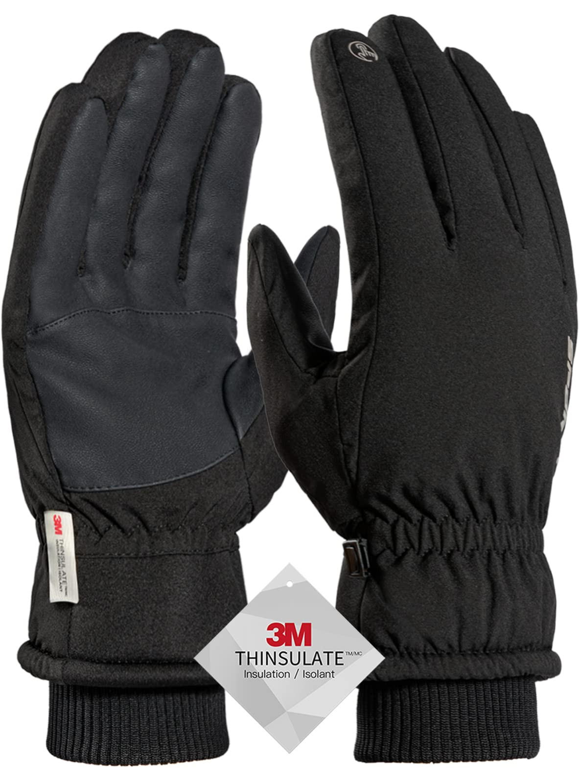 Winter Gloves, Men Womens Glove Ski 3M Thinsulate, Outdoor Skiing Hiking Touc...-image