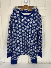 Hanna Andersson Women's Blue Pajama Set Snowflake Print - Organic Cotton-Large