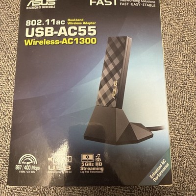 NEW ASUS Dual Band Wireless Adapter & Extension 802.11ac USB-AC55 AC1300