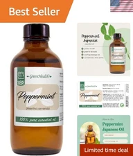 100% Pure Peppermint Essential Oil - 4oz Amber Bottle for Fresh Energy