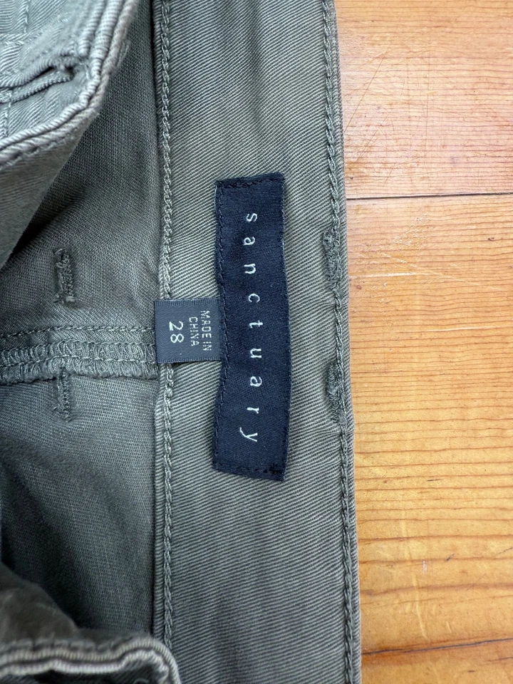 Sanctuary Mujer Talla 28 Pantalones Ajustados Verde Ejército A7 Foto 3 de 4