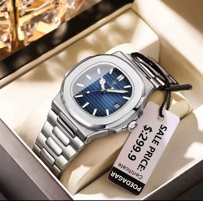 POEDAGAR Luxus Männer Armbanduhr Wasserdicht Leucht Datum Edelstahl Sport Quarz