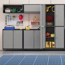 5Pcs Garage Workshop Set Rolling Cabinet Set Metal Garage Kitchen Cabinet System