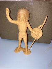 Marx Toys 1964 6  Native American Indian Chief With Spear And Shield