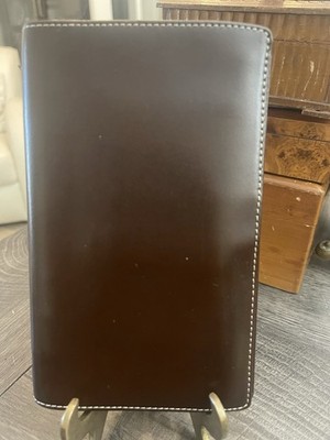 Filofax 'Cuban' Slimline personal organizer Brown Italian Leather- 2010 NOS
